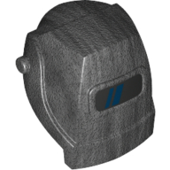 Helmet Welding with Dark Blue Stripes on Black Visor Print (Pearl Titanium)
