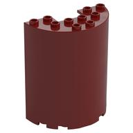 Cylinder Half 3 x 6 x 6 with 1 x 2 Cutout (Dark Red)
