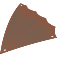 Sail, Scalloped, 18 x 34 Triangular with Winged Edge and Dark Brown Print (Reddish Brown)