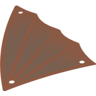 Sail, Scalloped, 12 x 21 Tattered with Winged Edge and Dark Brown Print (Reddish Brown)