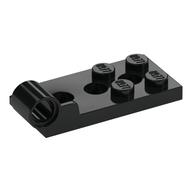 Hinge Plate 2 x 4 with Pin Hole with 3 Holes - Bottom (Black)