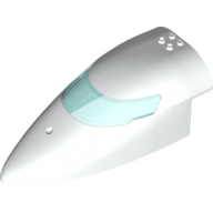 Aircraft Fuselage Curved Forward 8 x 16 x 5 with Trans-Light Blue Glass (White)