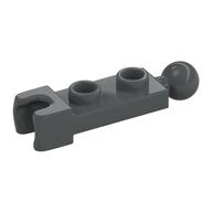 Plate Special 1 x 2 with 5.9mm Towball Socket and Towball (Dark Bluish Gray)