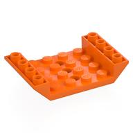 Brick Sloped Inverted 45° 6 x 4 Double with 4 x 4 Recessed and 3 Holes (Orange)