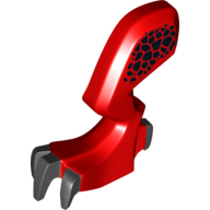 Creature Body Part, Dragon Leg, Left with Black Claws and Hip Print (Red)