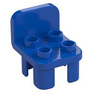 Duplo Chair with 4 Studs and Rounded Back (Blue)