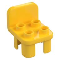 Duplo Chair with 4 Studs and Rounded Back (Yellow)