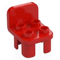 Duplo Chair with 4 Studs and Rounded Back (Red)