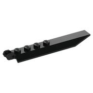 Hinge Plate 1 x 8 Locking with Angled Side Extensions, Squared Plate Underside, 7 Teeth (Black)