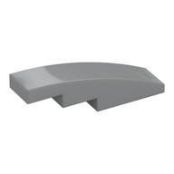 Brick Curved 4 x 1 No Studs [Stud Holder with Symmetric Ridges] (Light Bluish Gray)