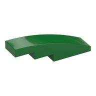 Brick Curved 4 x 1 No Studs [Stud Holder with Symmetric Ridges] (Green)
