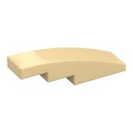 Brick Curved 4 x 1 No Studs [Stud Holder with Symmetric Ridges] (Tan)