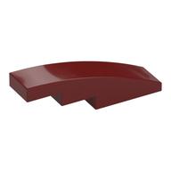 Brick Curved 4 x 1 No Studs [Stud Holder with Symmetric Ridges] (Dark Red)