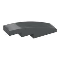 Brick Curved 4 x 1 No Studs [Stud Holder with Symmetric Ridges] (Dark Bluish Gray)
