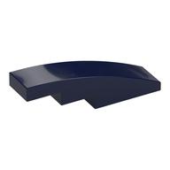 Brick Curved 4 x 1 No Studs [Stud Holder with Symmetric Ridges] (Dark Blue)