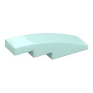 Brick Curved 4 x 1 No Studs [Stud Holder with Symmetric Ridges] (Light Aqua)