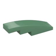 Brick Curved 4 x 1 No Studs [Stud Holder with Symmetric Ridges] (Sand Green)