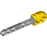 Projectile, Technic Competition Arrow, Liftarm Shaft with Hollow Yellow Rubber End (Light Bluish Gray)