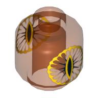 Minifig Head Eye of Sauron Print [Hollow Stud] (Trans-Neon Orange)