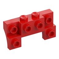 Brick Special 2 x 4 - 1 x 4 with 2 Recessed Studs and Thin Side Arches (Red)