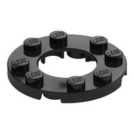 Plate Round 4 x 4 with 2 x 2 Round Opening (Black)