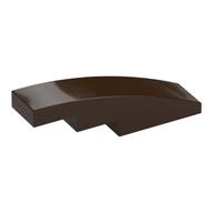 Brick Curved 4 x 1 No Studs [Stud Holder with Symmetric Ridges] (Dark Brown)