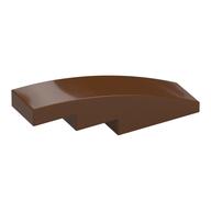Brick Curved 4 x 1 No Studs [Stud Holder with Symmetric Ridges] (Reddish Brown)