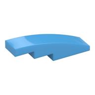 Brick Curved 4 x 1 No Studs [Stud Holder with Symmetric Ridges] (Medium Blue)