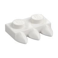 Plate Special 1 x 2 with Three Teeth [Tri-Tooth] (White)