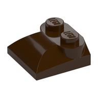 Brick Curved 2 x 2 x 2/3 Two Studs and Curved Slope End (Dark Brown)