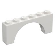 Brick Arch 1 x 6 x 2 - Thin Top without Reinforced Underside [New Version] (White)