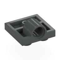 Plate Special 2 x 2 with 1 Pin Hole [Complete Underside Rib] (Dark Bluish Gray)