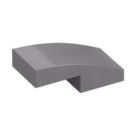 Brick Curved 2 x 1 No Studs [1/2 Bow] (Flat Silver)
