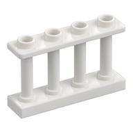 Fence Spindled 1 x 4 x 2 [4 Top Studs] (White)