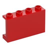 Panel 1 x 4 x 2 with Side Supports - Hollow Studs (Red)