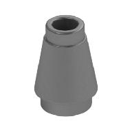 Cone 1 x 1 [Top Groove] (Metallic Silver)