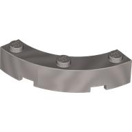 Brick Round Corner 4 x 4 Macaroni Wide with 3 Studs (Metallic Silver)