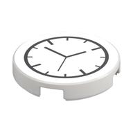 Tile Round 2 x 2 with Clock Print (White)