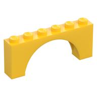 Brick Arch 1 x 6 x 2 - Thin Top without Reinforced Underside [New Version] (Yellow)