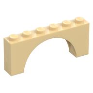 Brick Arch 1 x 6 x 2 - Thin Top without Reinforced Underside [New Version] (Tan)