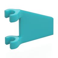 Flag 2 x 2 Trapezoid with Flat Area between Clips (Medium Azure)