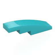 Brick Curved 4 x 1 No Studs [Stud Holder with Symmetric Ridges] (Medium Azure)