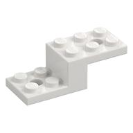 Bracket 5 x 2 x 1 1/3 with Holes, Pin Bottom (White)