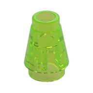 Cone 1 x 1 [Top Groove] (Trans-Bright Green)