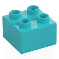 Duplo Brick 2 x 2 (Medium Azure)