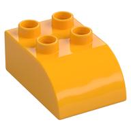 Duplo Brick 2 x 3 with Curved Top (Bright Light Orange)