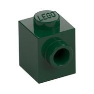 Brick Special 1 x 1 with Stud on 1 Side (Dark Green)