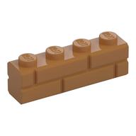 Brick Special 1 x 4 with Masonry Brick Profile (Medium Nougat)