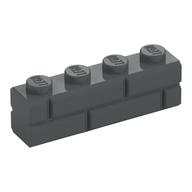 Brick Special 1 x 4 with Masonry Brick Profile (Dark Bluish Gray)