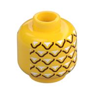 Minifig Head (No Face), Pineapple Print (Yellow)